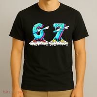 Funny 67 Meme Six Seven 6-7 Meme Ice Cream Drip T-Shirt thumb 3