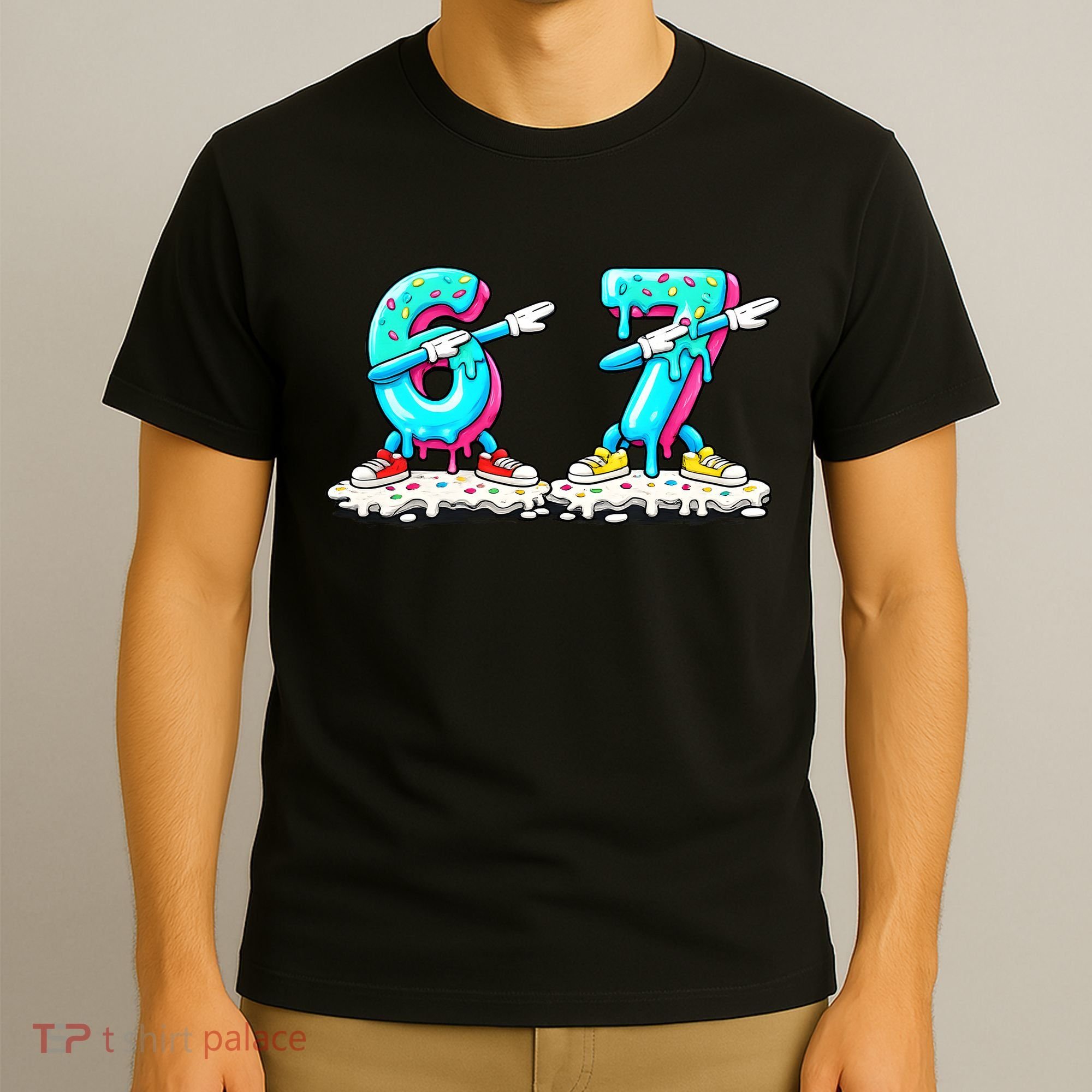 Funny 67 Meme Six Seven 6-7 Meme Ice Cream Drip T-Shirt