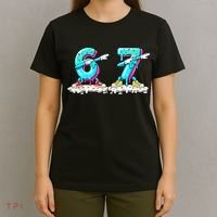 Funny 67 Meme Six Seven 6-7 Meme Ice Cream Drip T-Shirt thumb 4