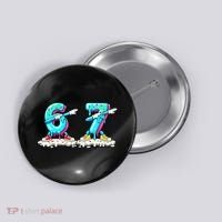 Funny 67 Meme Six Seven 6-7 Meme Ice Cream Drip Button thumb 0