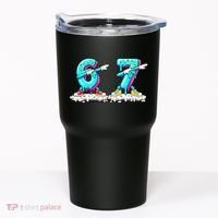 Funny 67 Meme Six Seven 6-7 Meme Ice Cream Drip Tumbler thumb 0