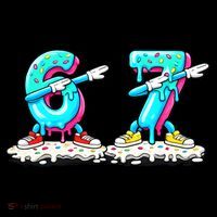 Funny 67 Meme Six Seven 6-7 Meme Ice Cream Drip Mousepad thumb 1