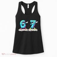 Funny 67 Meme Six Seven 6-7 Meme Ice Cream Drip Women's Tank Top thumb 0