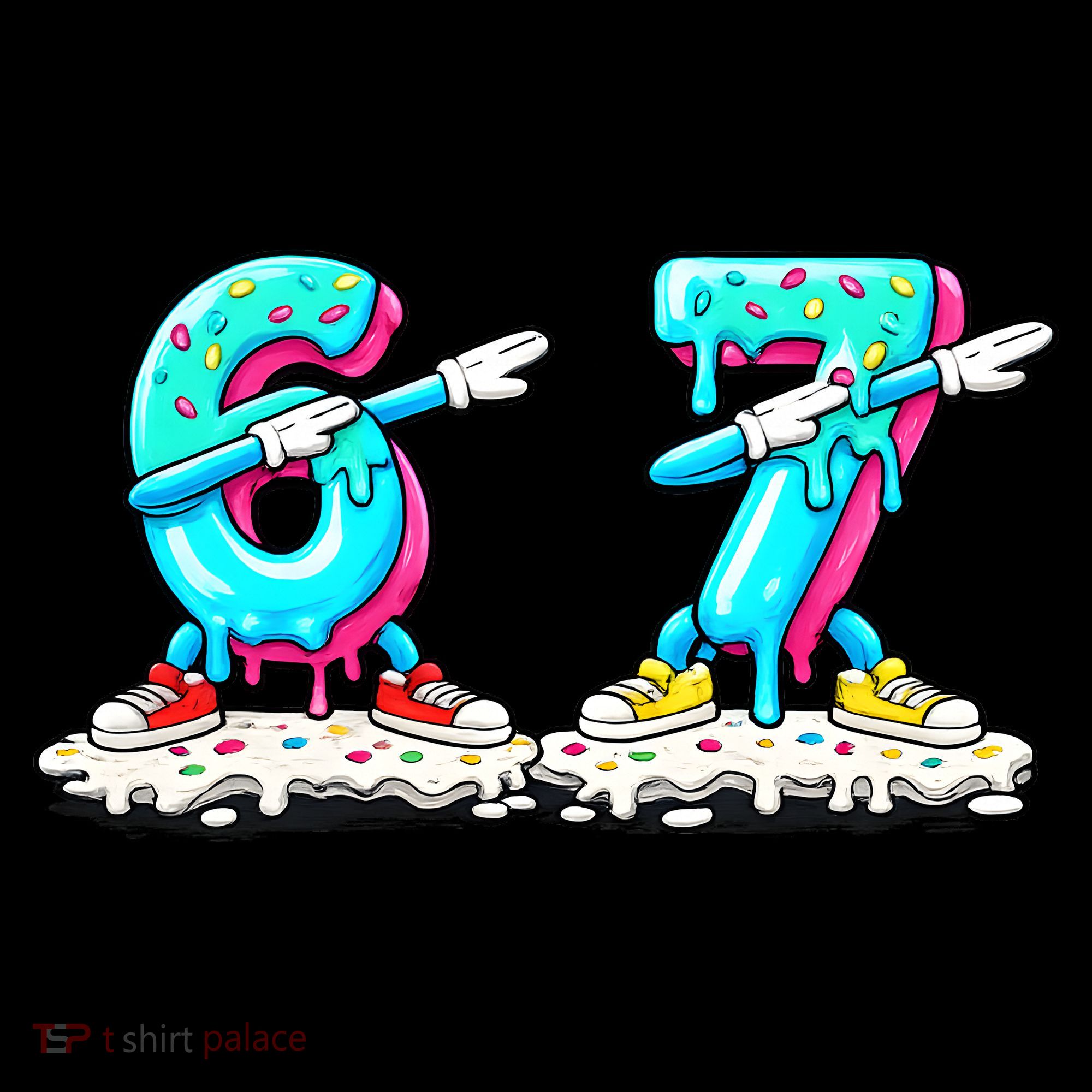 Funny 67 Meme Six Seven 6-7 Meme Ice Cream Drip Baby Bodysuit