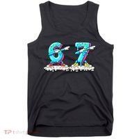 Funny 67 Meme Six Seven 6-7 Meme Ice Cream Drip Tank Top thumb 0