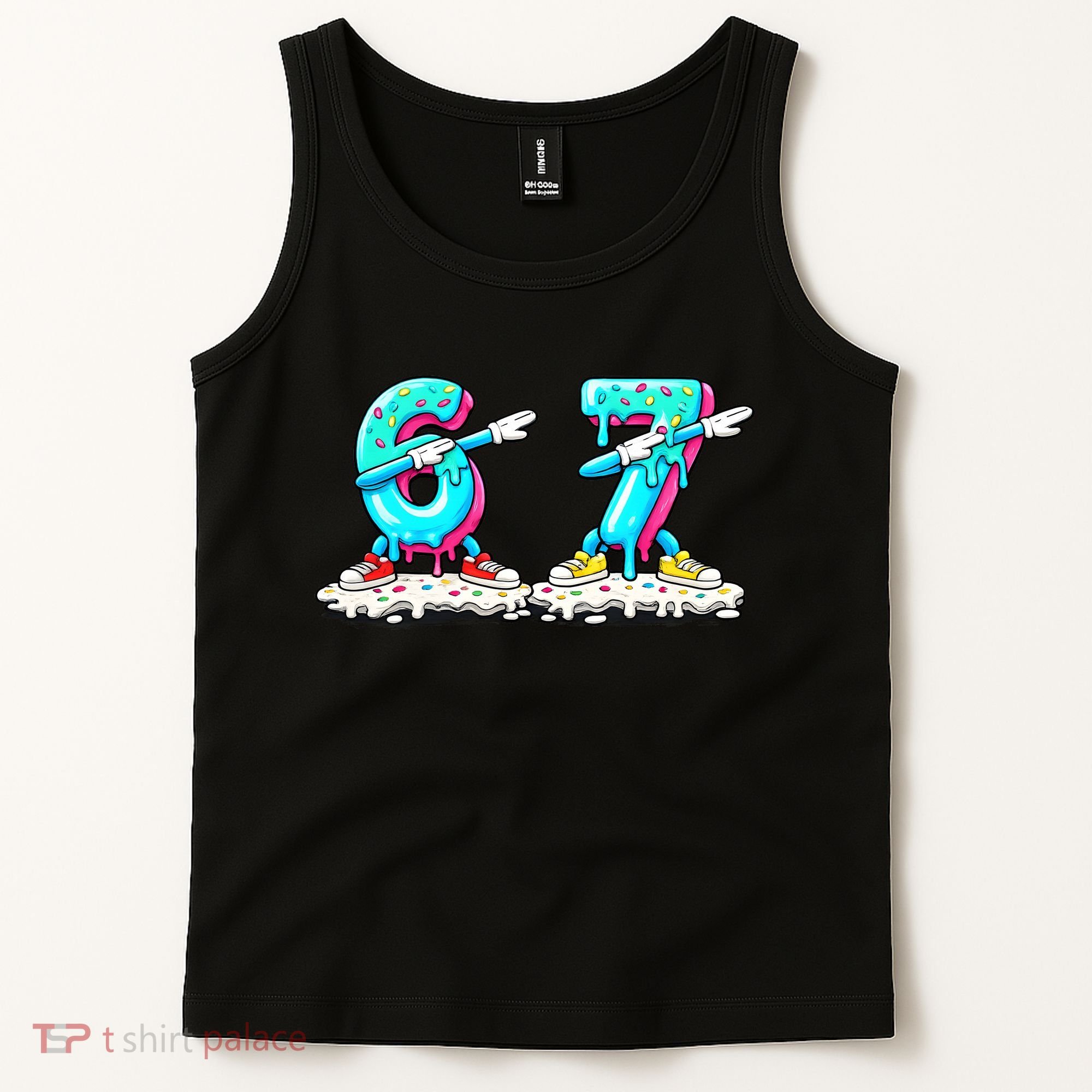 Funny 67 Meme Six Seven 6-7 Meme Ice Cream Drip Tank Top