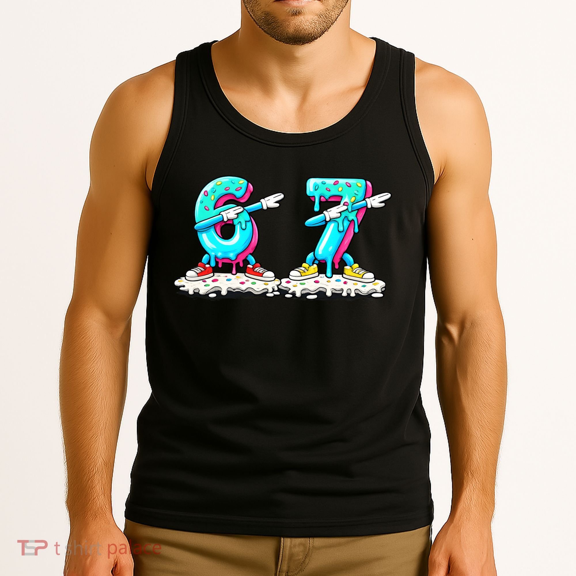 Funny 67 Meme Six Seven 6-7 Meme Ice Cream Drip Tank Top