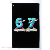 Funny 67 Meme Six Seven 6-7 Meme Ice Cream Drip Golf Towel thumb 0