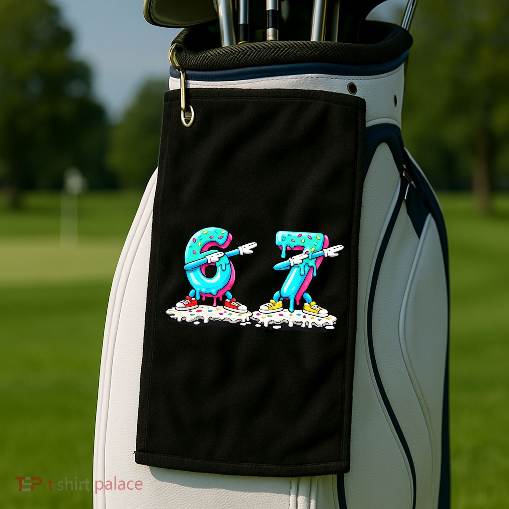 Funny 67 Meme Six Seven 6-7 Meme Ice Cream Drip Golf Towel