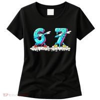 Funny 67 Meme Six Seven 6-7 Meme Ice Cream Drip Women's T-Shirt thumb 0