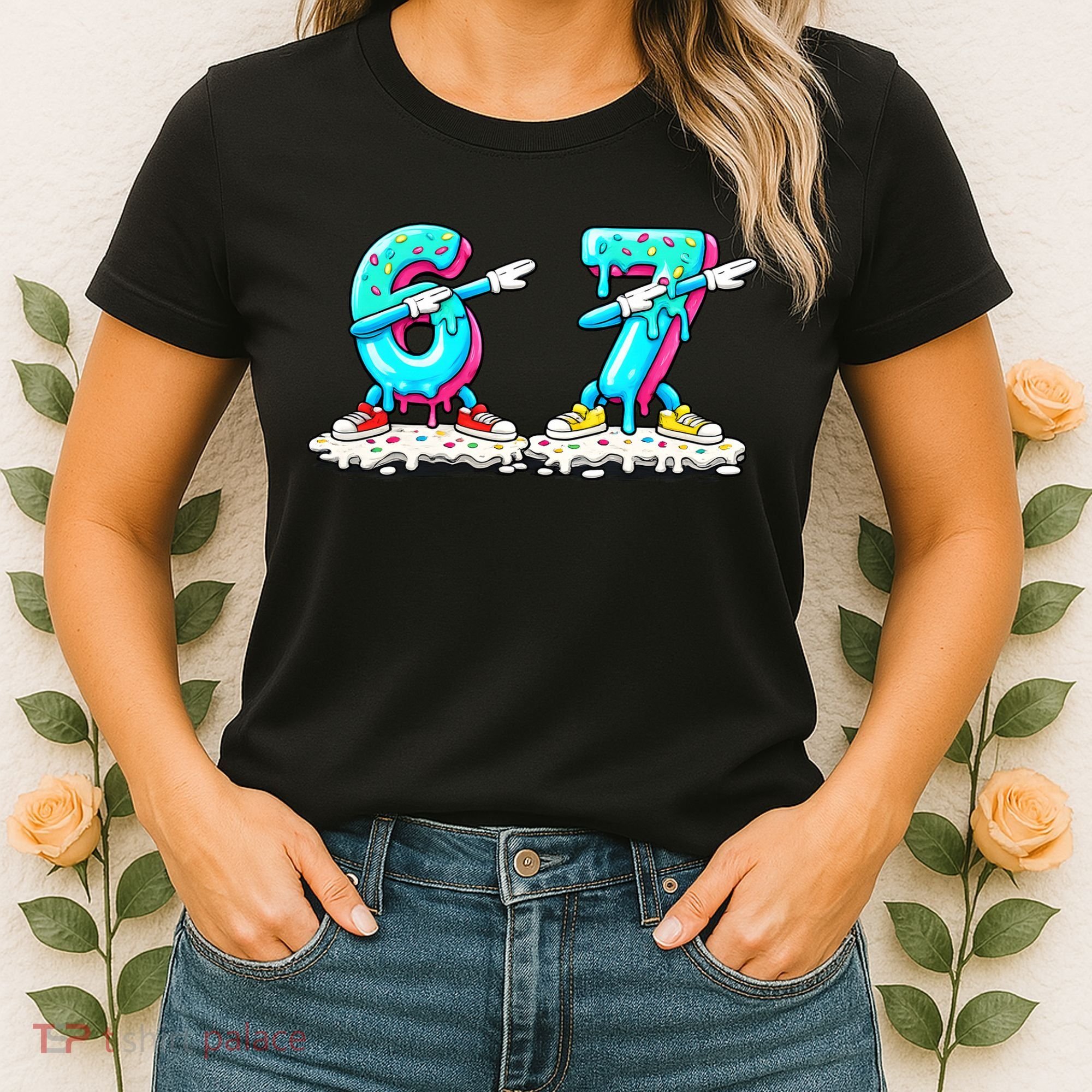 Funny 67 Meme Six Seven 6-7 Meme Ice Cream Drip Women's T-Shirt