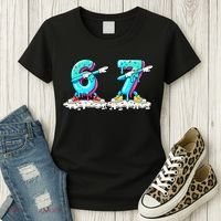 Funny 67 Meme Six Seven 6-7 Meme Ice Cream Drip Women's T-Shirt thumb 3