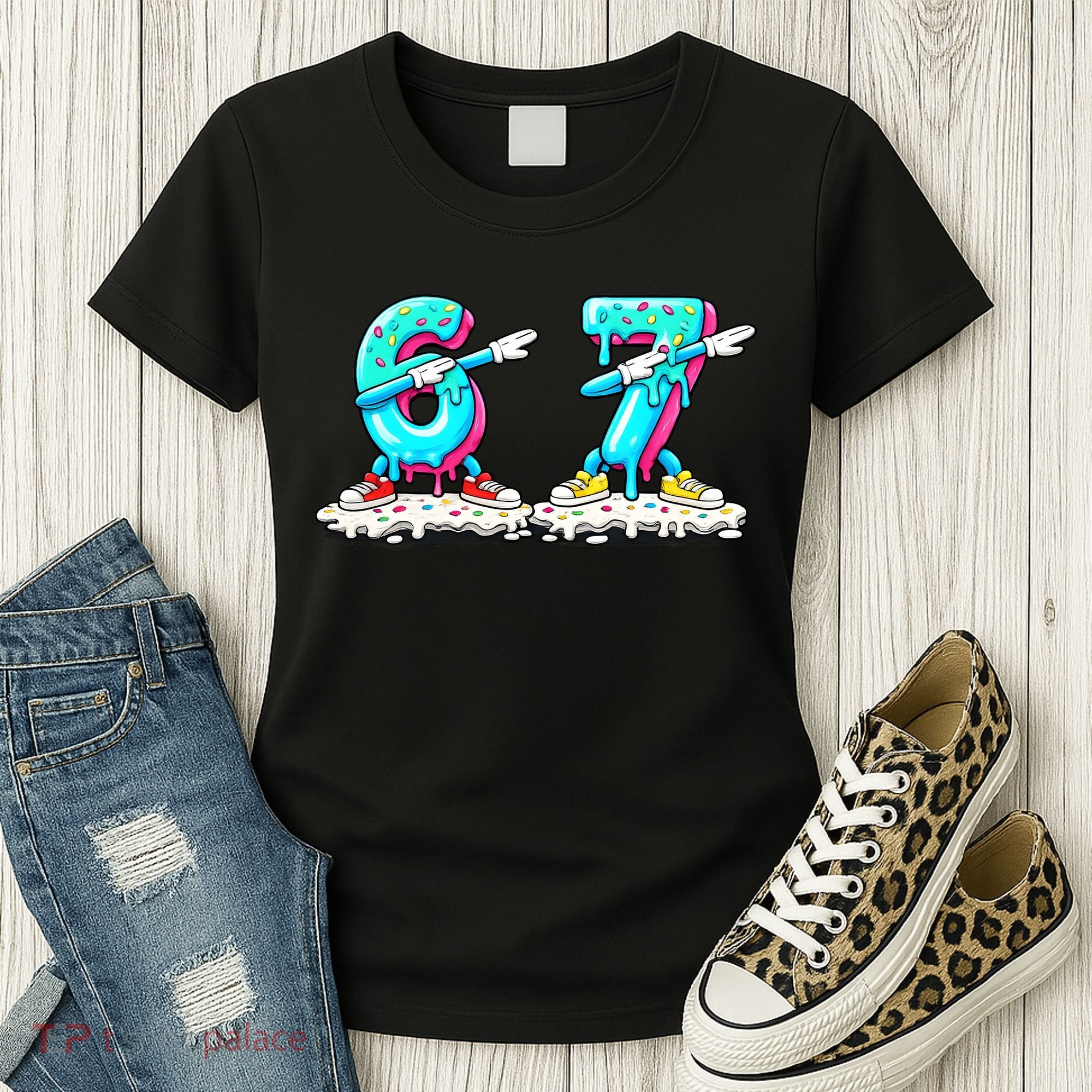 Funny 67 Meme Six Seven 6-7 Meme Ice Cream Drip Women's T-Shirt