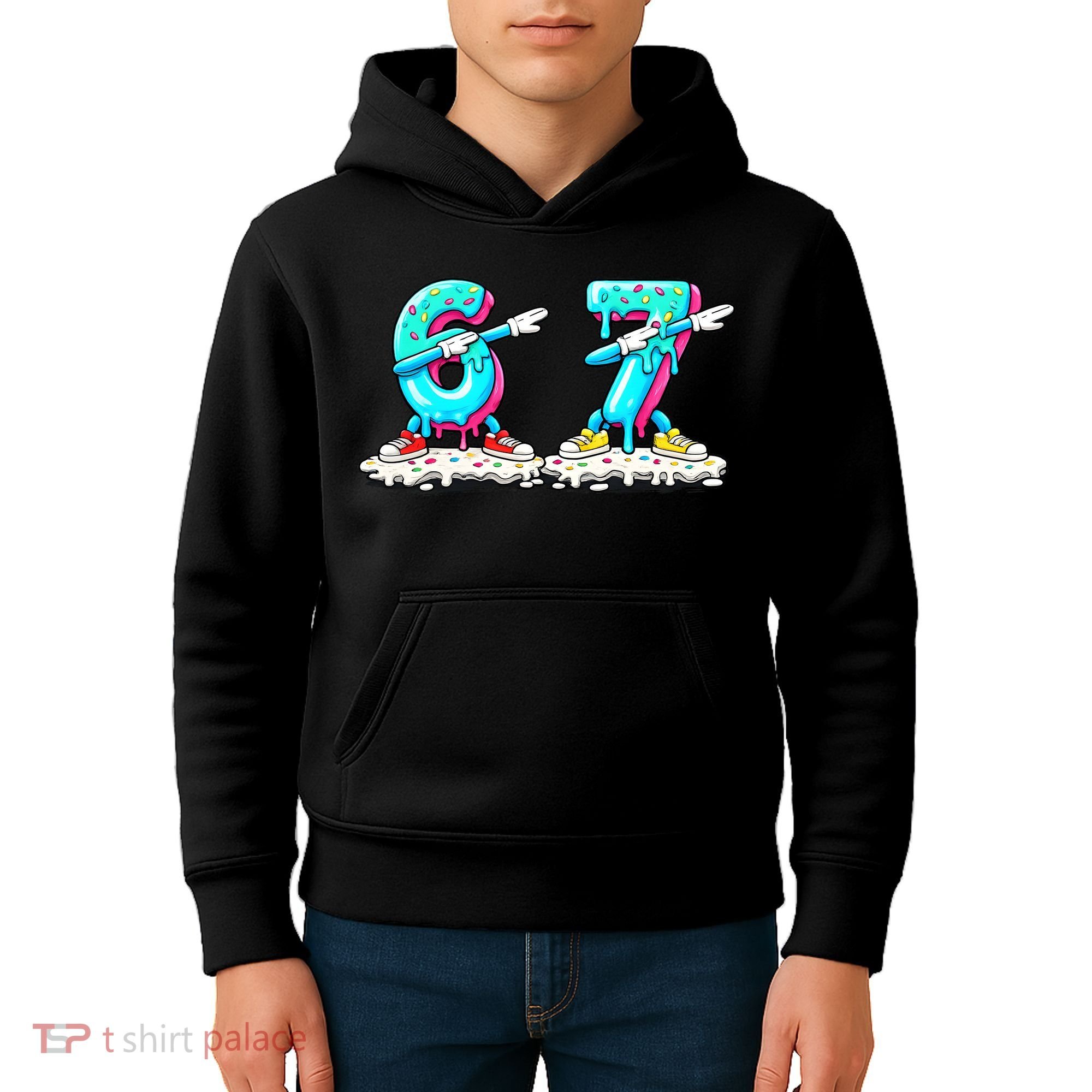 Funny 67 Meme Six Seven 6-7 Meme Ice Cream Drip Kids Hoodie
