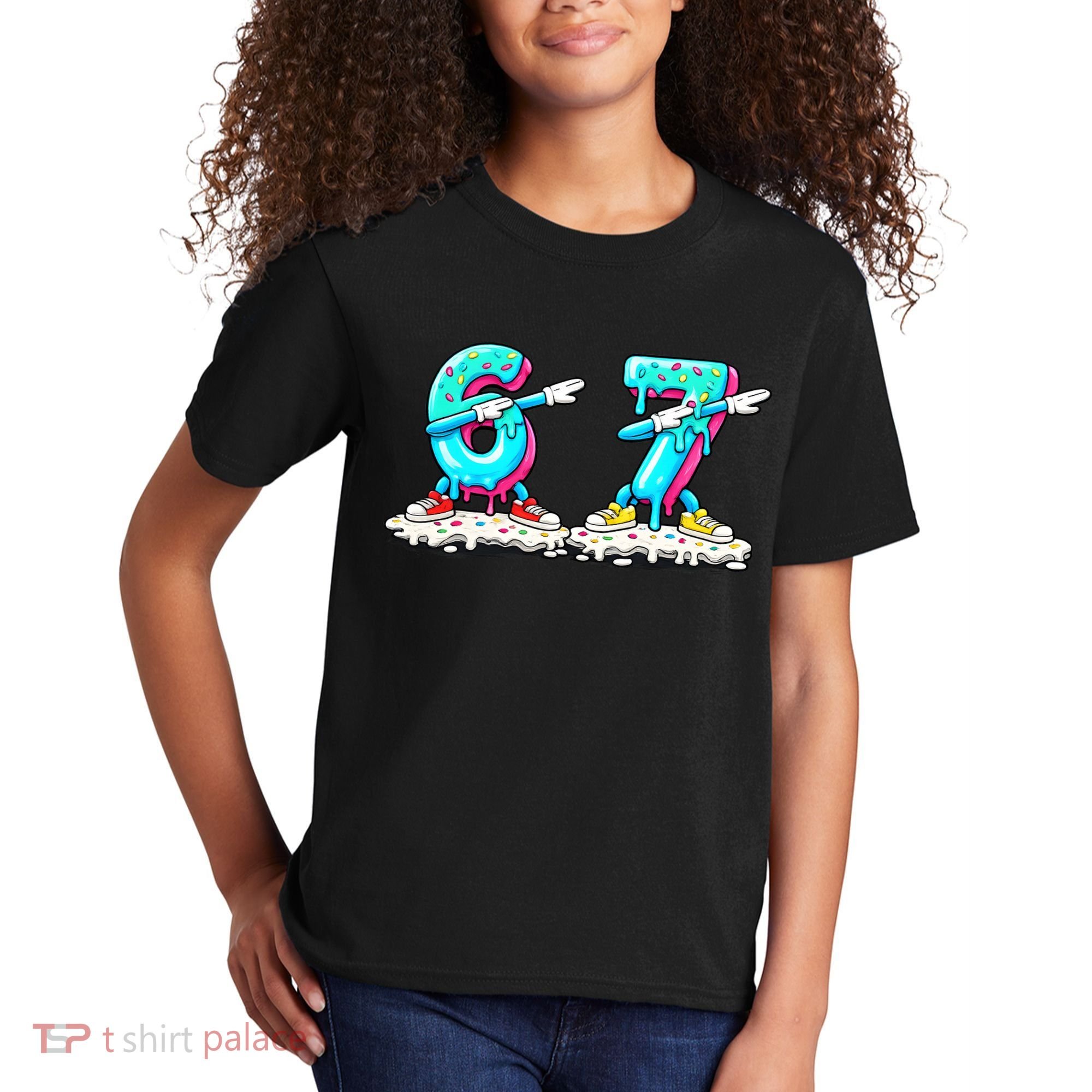 Funny 67 Meme Six Seven 6-7 Meme Ice Cream Drip Kids T-Shirt