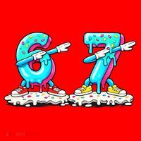 Funny 67 Meme Six Seven 6-7 Meme Ice Cream Drip Santa Hat thumb 1