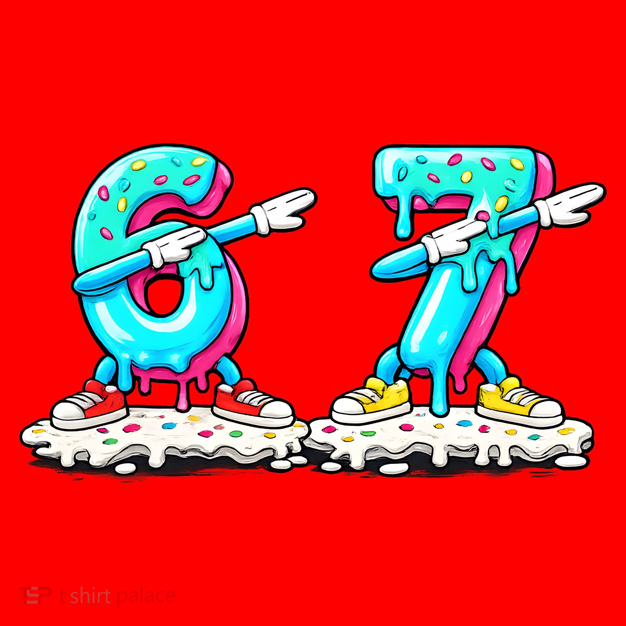 Funny 67 Meme Six Seven 6-7 Meme Ice Cream Drip Santa Hat