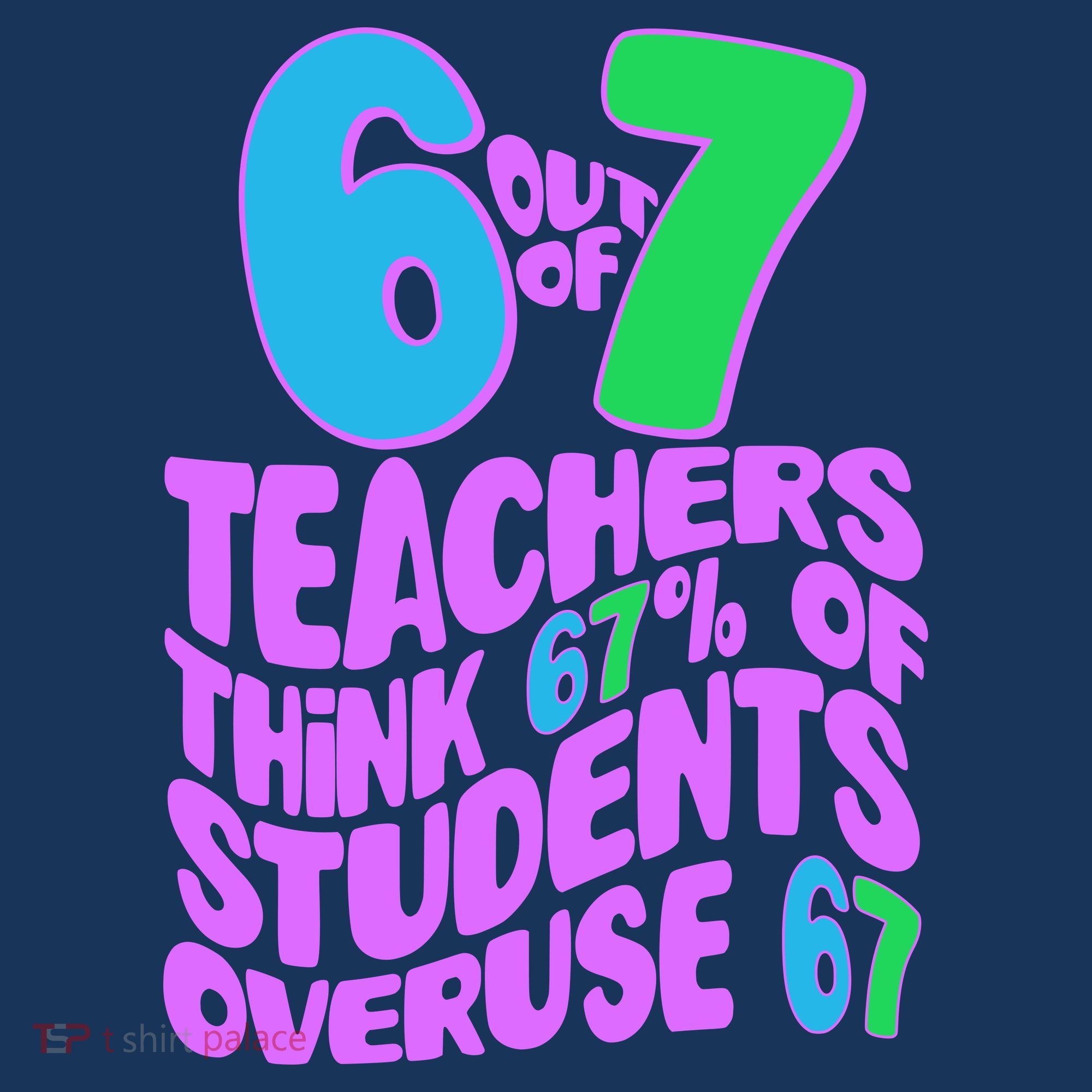 Funny 6 Out Of 7 Teachers Think 67% Of Students Overuse 67 Mousepad