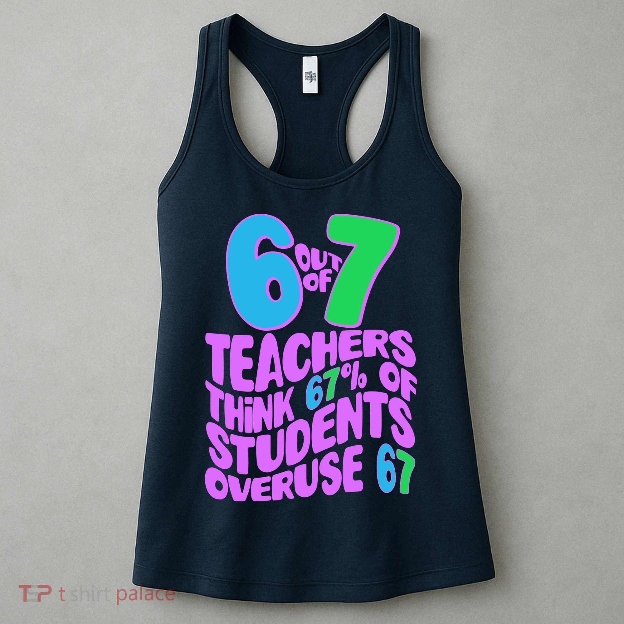 Funny 6 Out Of 7 Teachers Think 67% Of Students Overuse 67 Women's Tank Top