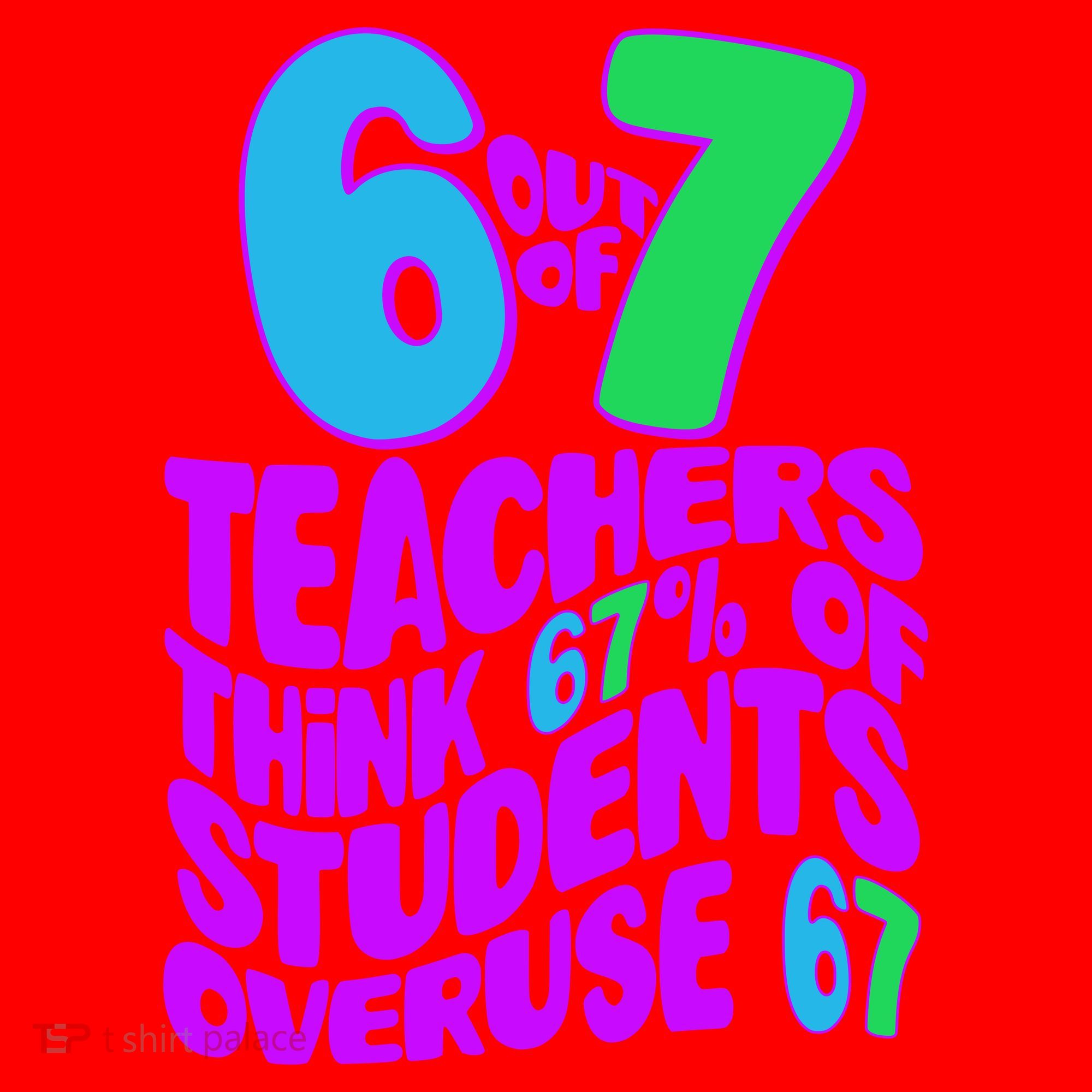 Funny 6 Out Of 7 Teachers Think 67% Of Students Overuse 67 Santa Hat