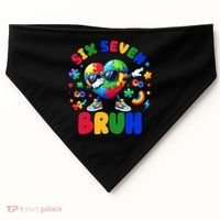 Funny 67 Puzzle Dab Autism Awareness 6 7 Six Seven USA-Made Doggie Bandana thumb 0