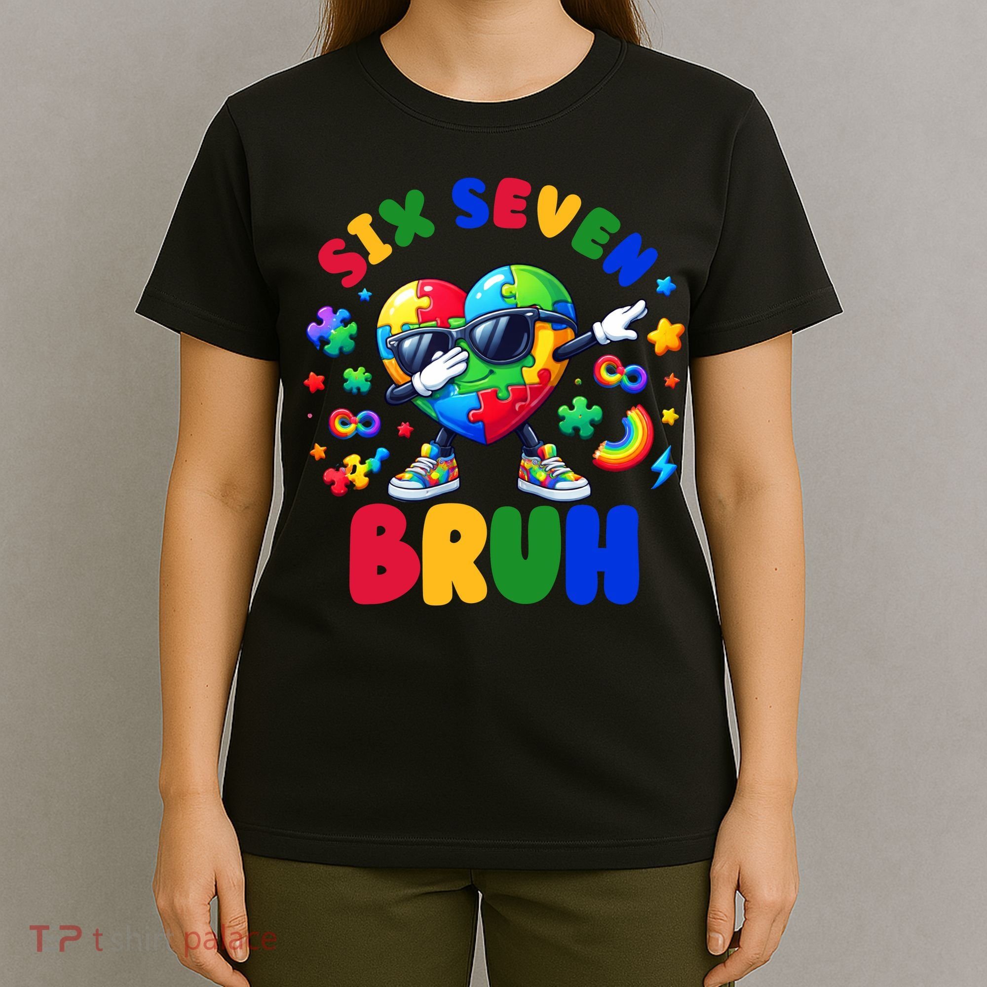 Funny 67 Puzzle Dab Autism Awareness 6 7 Six Seven T-Shirt