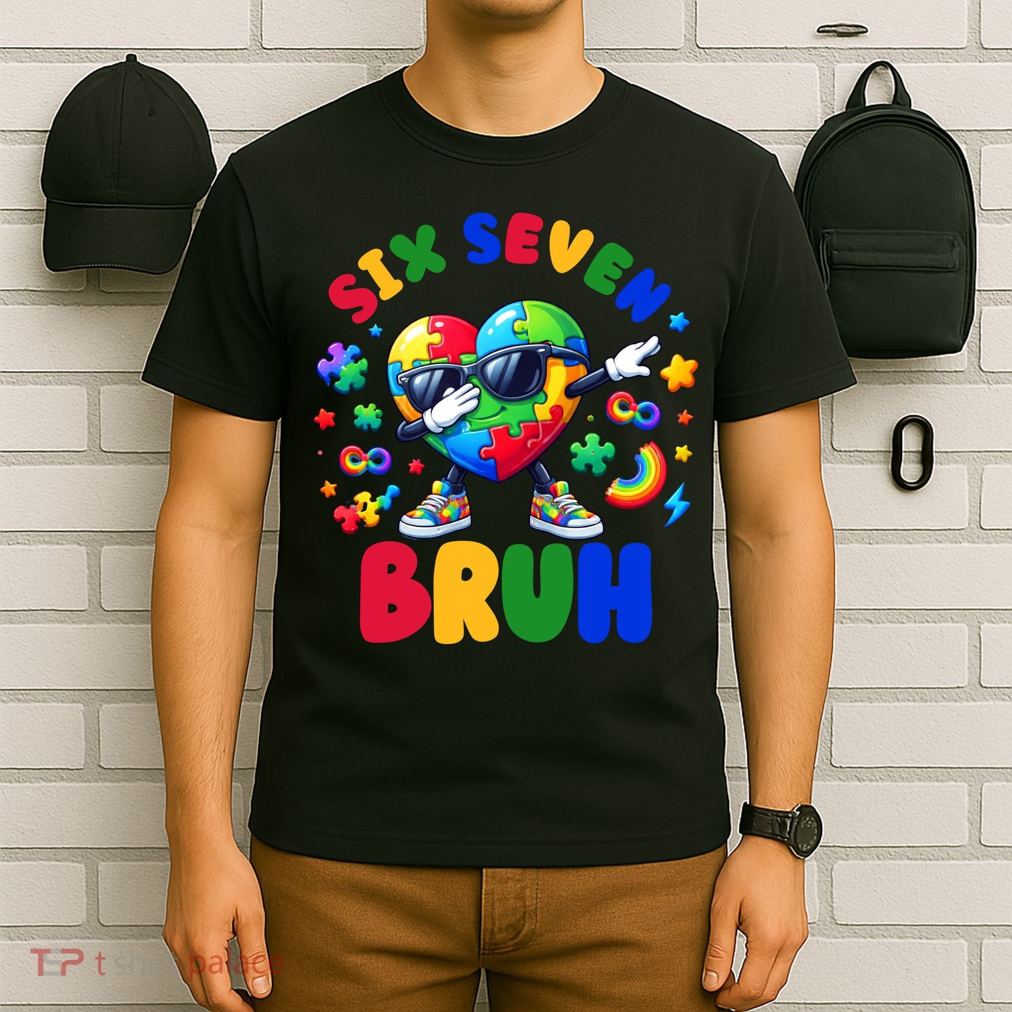Funny 67 Puzzle Dab Autism Awareness 6 7 Six Seven T-Shirt