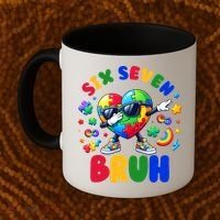 Funny 67 Puzzle Dab Autism Awareness 6 7 Six Seven Coffee Mug thumb 2