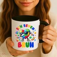 Funny 67 Puzzle Dab Autism Awareness 6 7 Six Seven Coffee Mug thumb 3