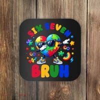 Funny 67 Puzzle Dab Autism Awareness 6 7 Six Seven Coaster thumb 0
