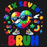 Funny 67 Puzzle Dab Autism Awareness 6 7 Six Seven Women's Hoodie thumb 2