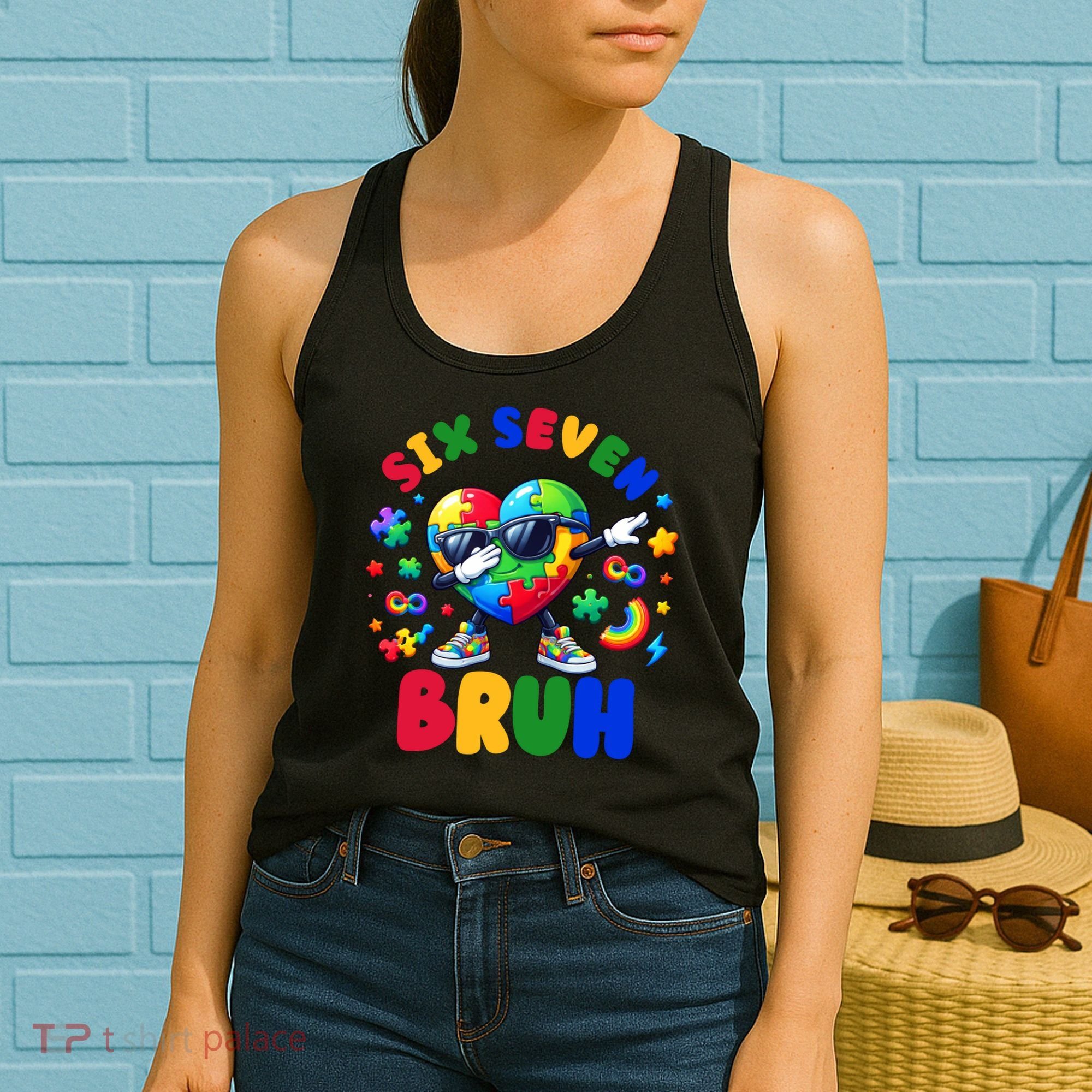 Funny 67 Puzzle Dab Autism Awareness 6 7 Six Seven Women's Tank Top