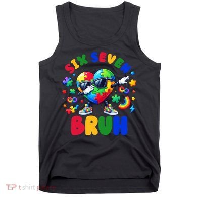 Funny 67 Puzzle Dab Autism Awareness 6 7 Six Seven Tank Top