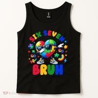 Funny 67 Puzzle Dab Autism Awareness 6 7 Six Seven Tank Top thumb 2