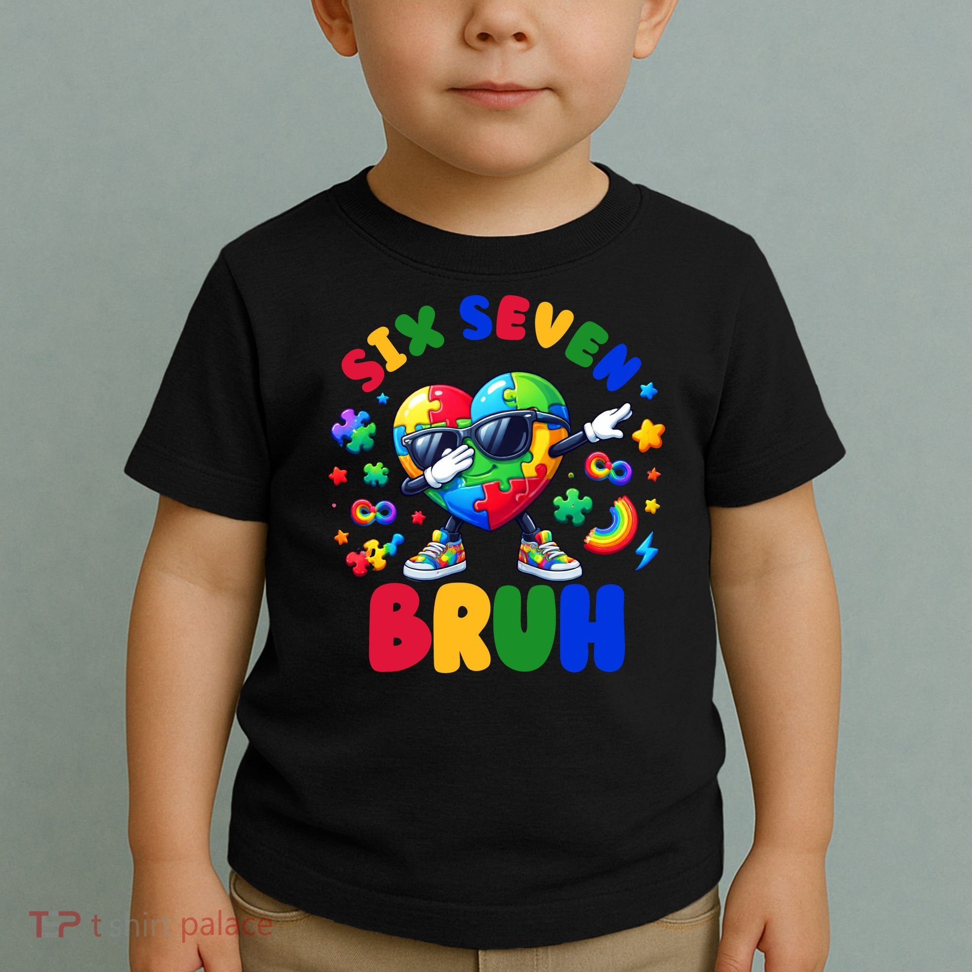Funny 67 Puzzle Dab Autism Awareness 6 7 Six Seven Toddler T-Shirt
