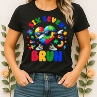Funny 67 Puzzle Dab Autism Awareness 6 7 Six Seven Women's T-Shirt thumb 2