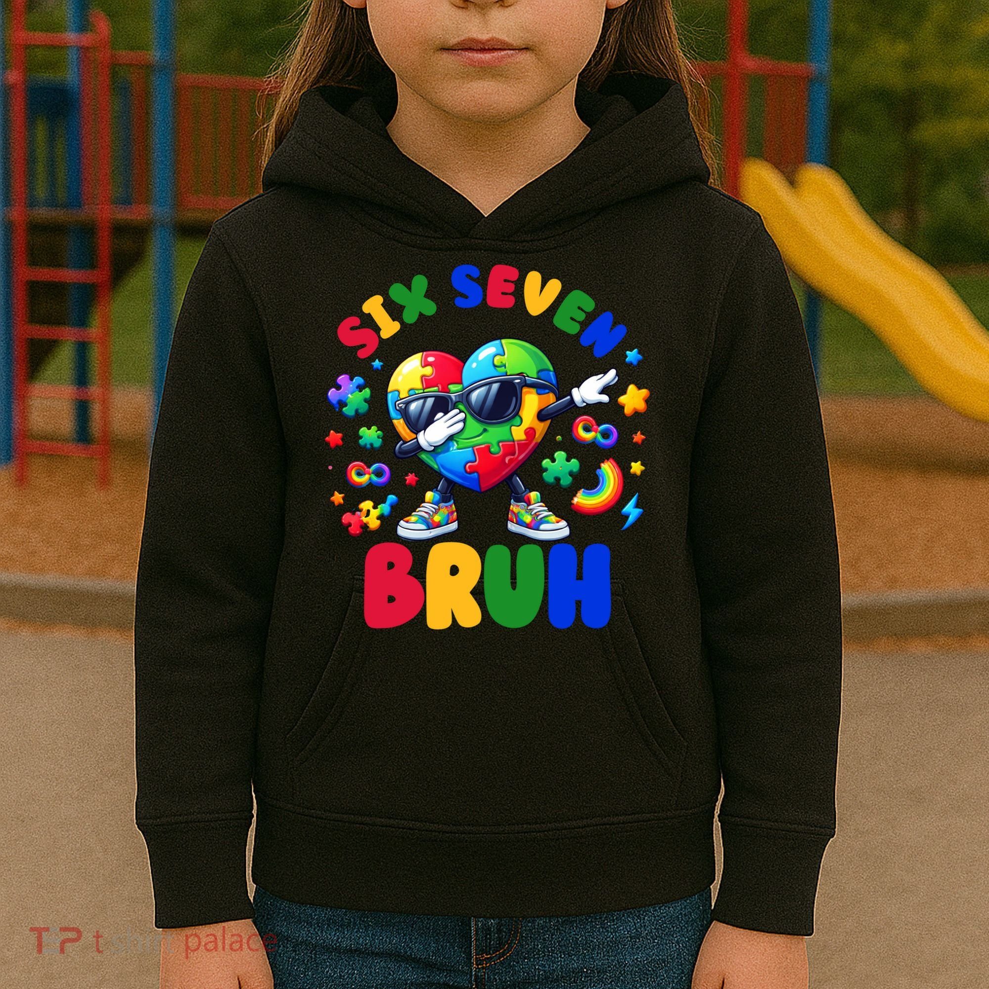 Funny 67 Puzzle Dab Autism Awareness 6 7 Six Seven Kids Hoodie