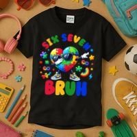Funny 67 Puzzle Dab Autism Awareness 6 7 Six Seven Kids T-Shirt thumb 3