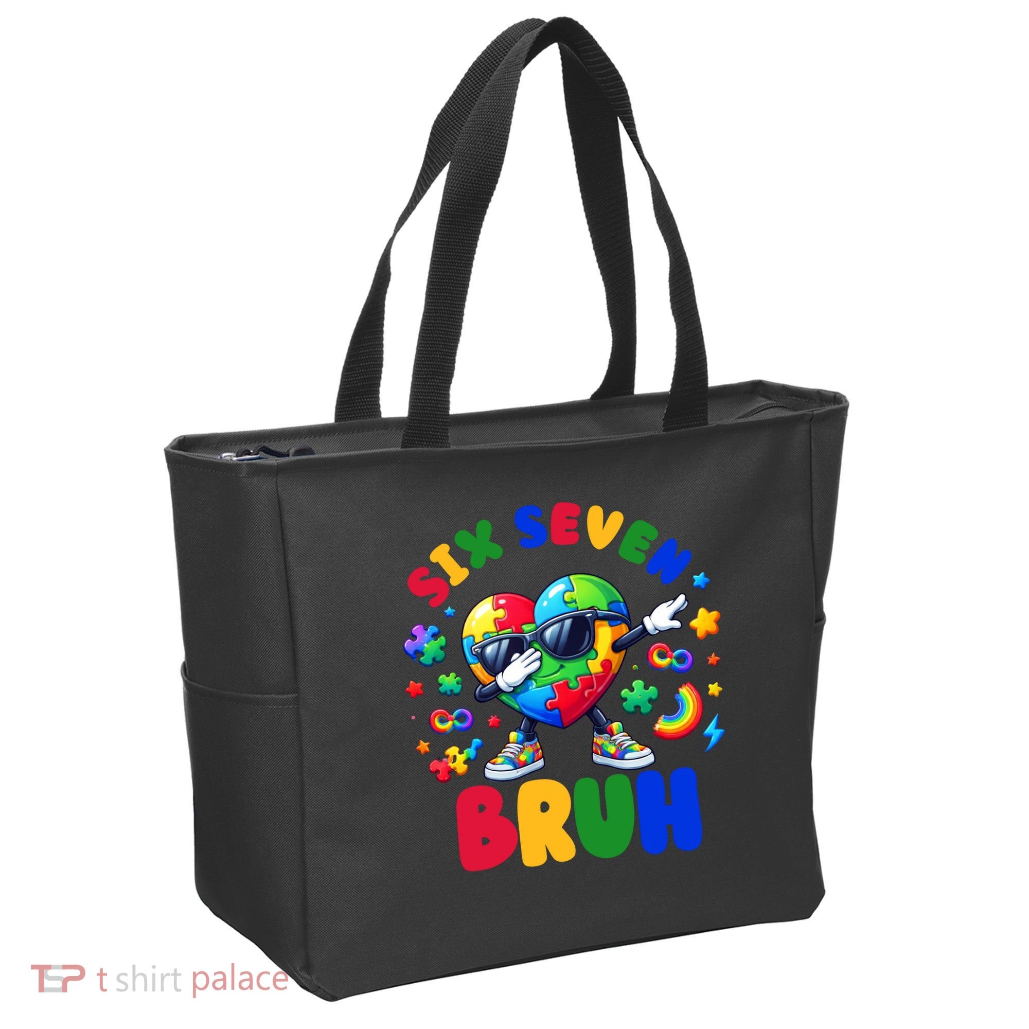 Funny 67 Puzzle Dab Autism Awareness 6 7 Six Seven Tote Bag