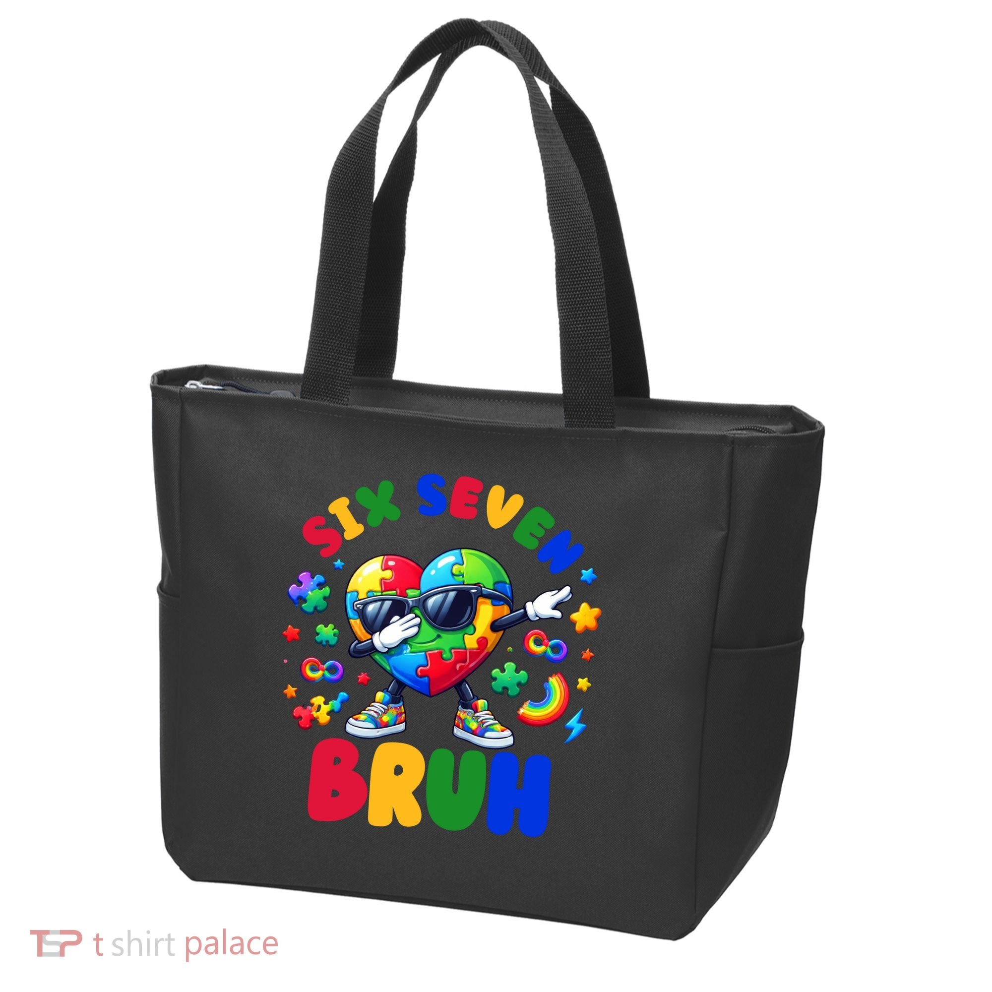 Funny 67 Puzzle Dab Autism Awareness 6 7 Six Seven Tote Bag
