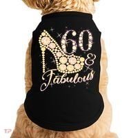 Fabulous & 60 Sparkly Heel 60th Birthday Doggie Tank thumb 0