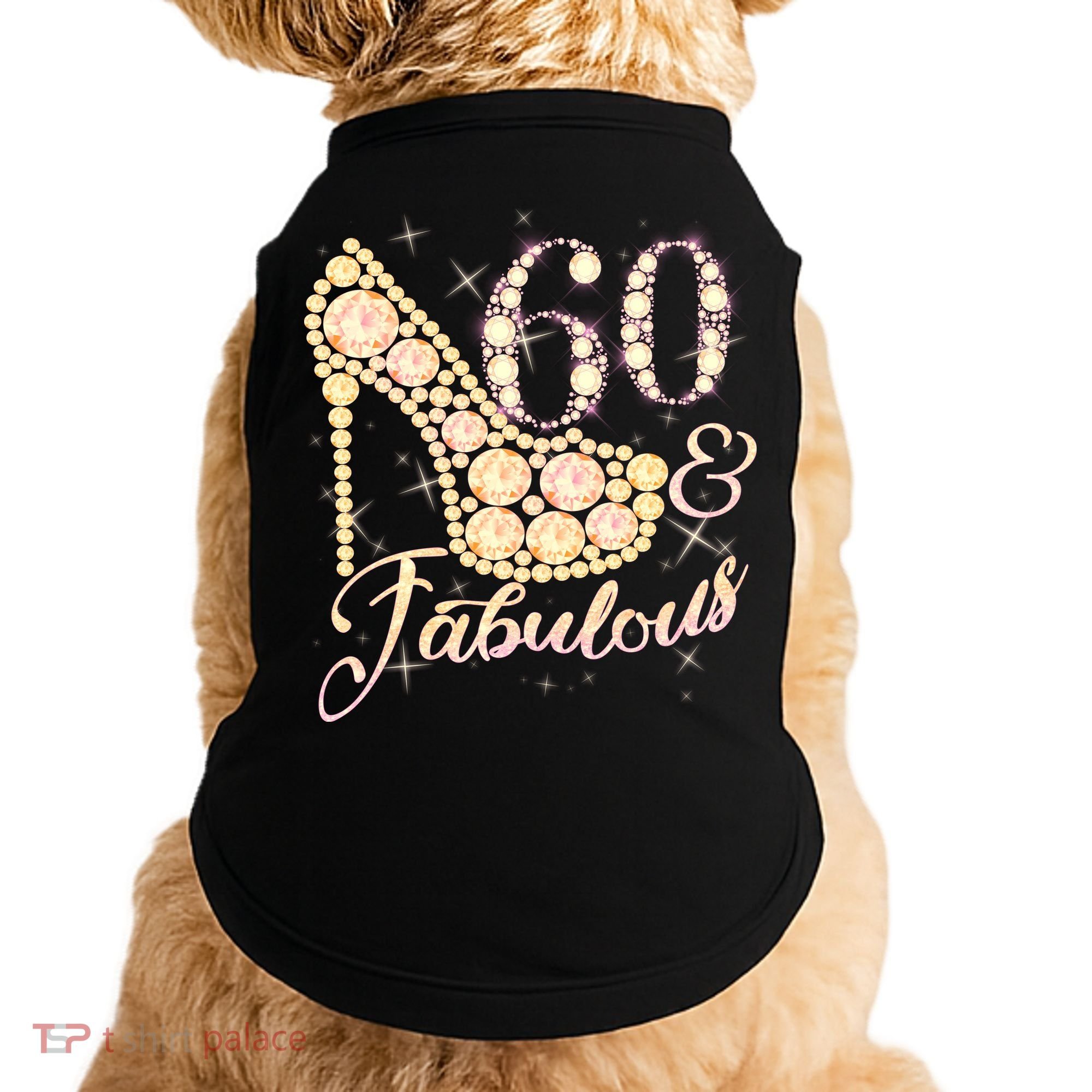 Fabulous & 60 Sparkly Heel 60th Birthday Doggie Tank