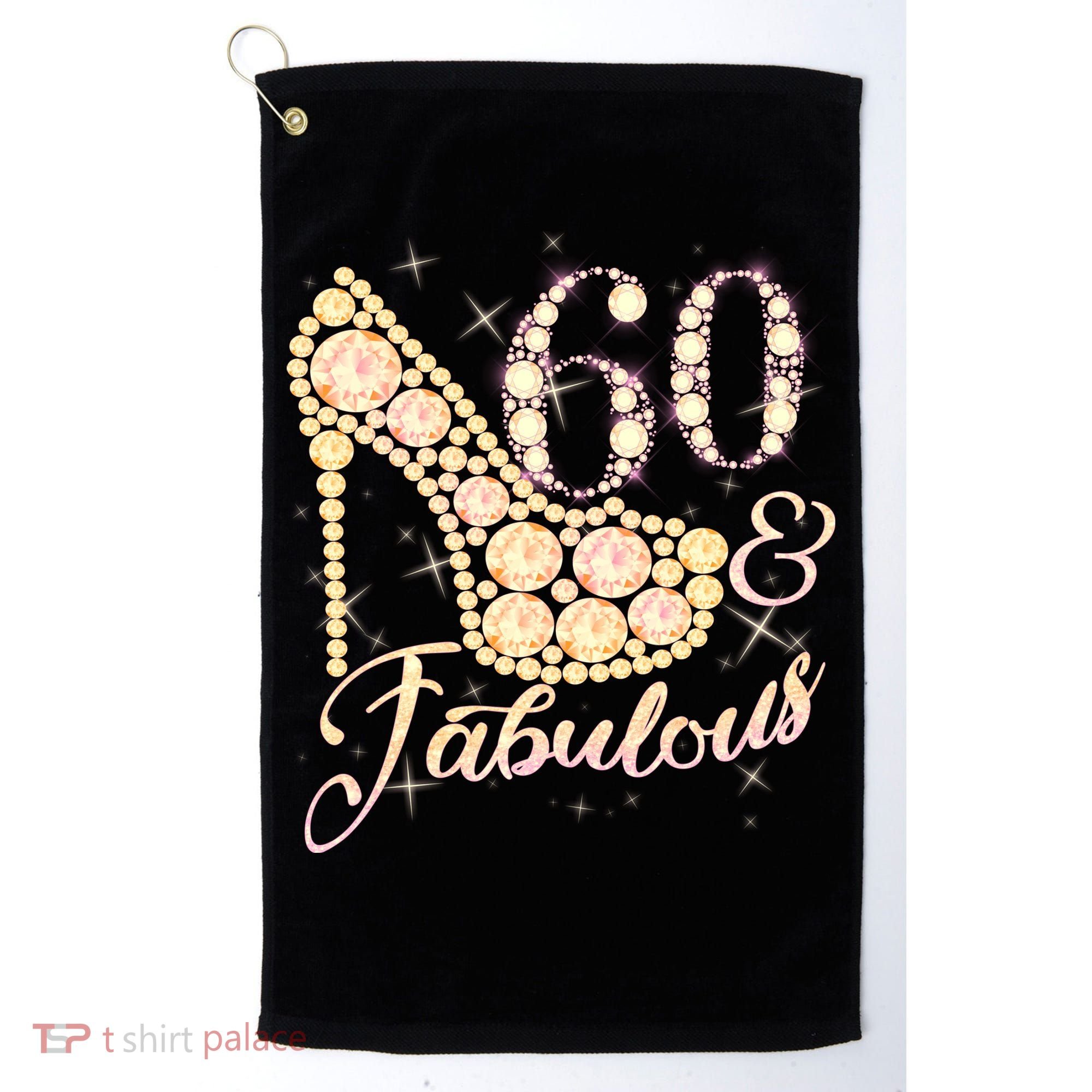 Fabulous & 60 Sparkly Heel 60th Birthday Golf Towel