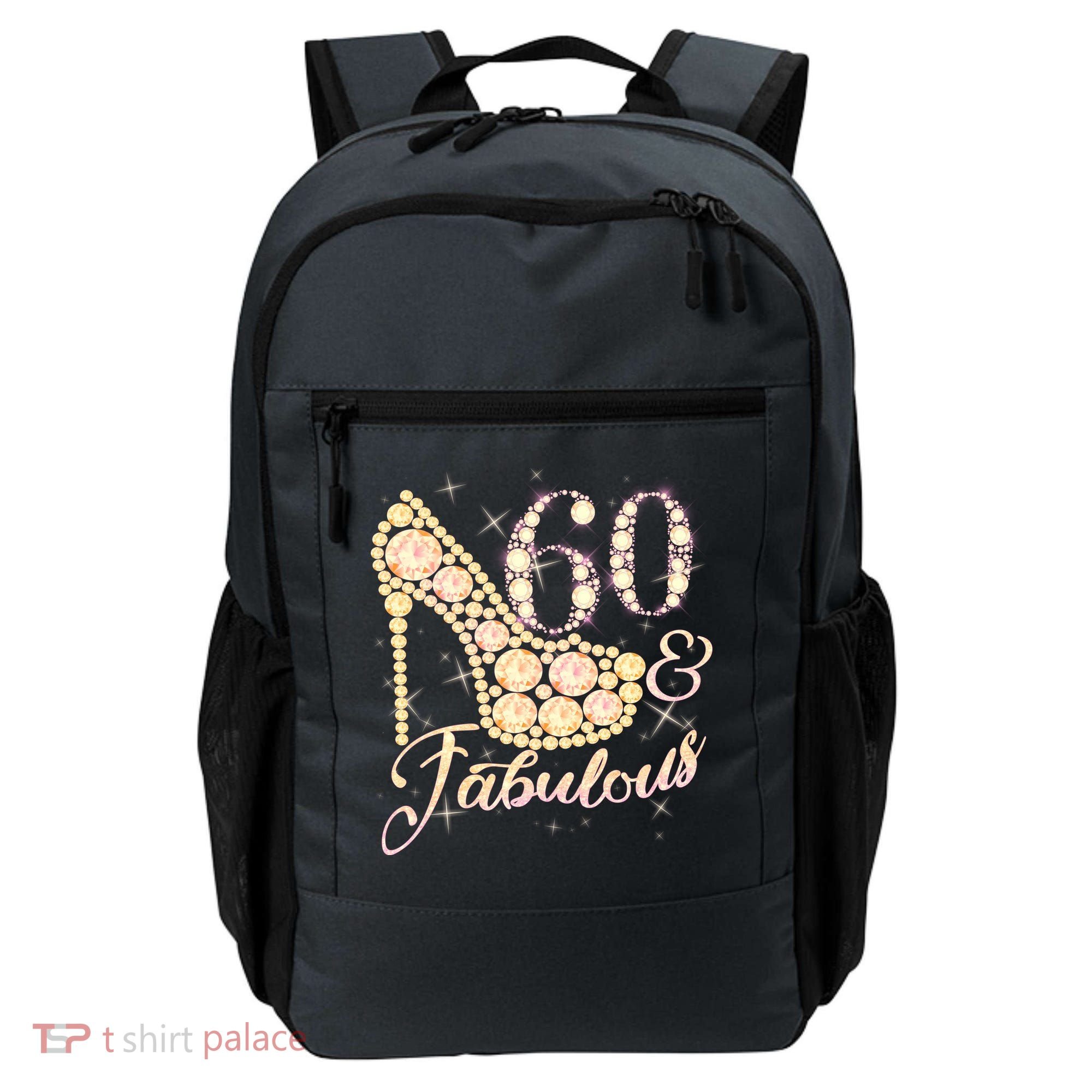 Fabulous & 60 Sparkly Heel 60th Birthday Backpack