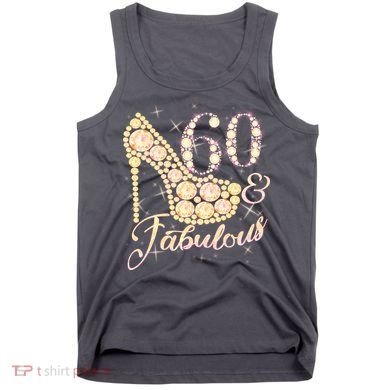 Fabulous & 60 Sparkly Heel 60th Birthday Tank Top
