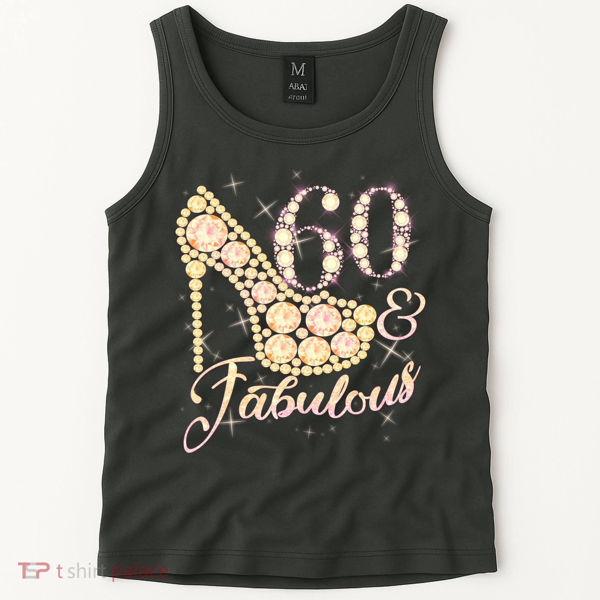 Fabulous & 60 Sparkly Heel 60th Birthday Tank Top