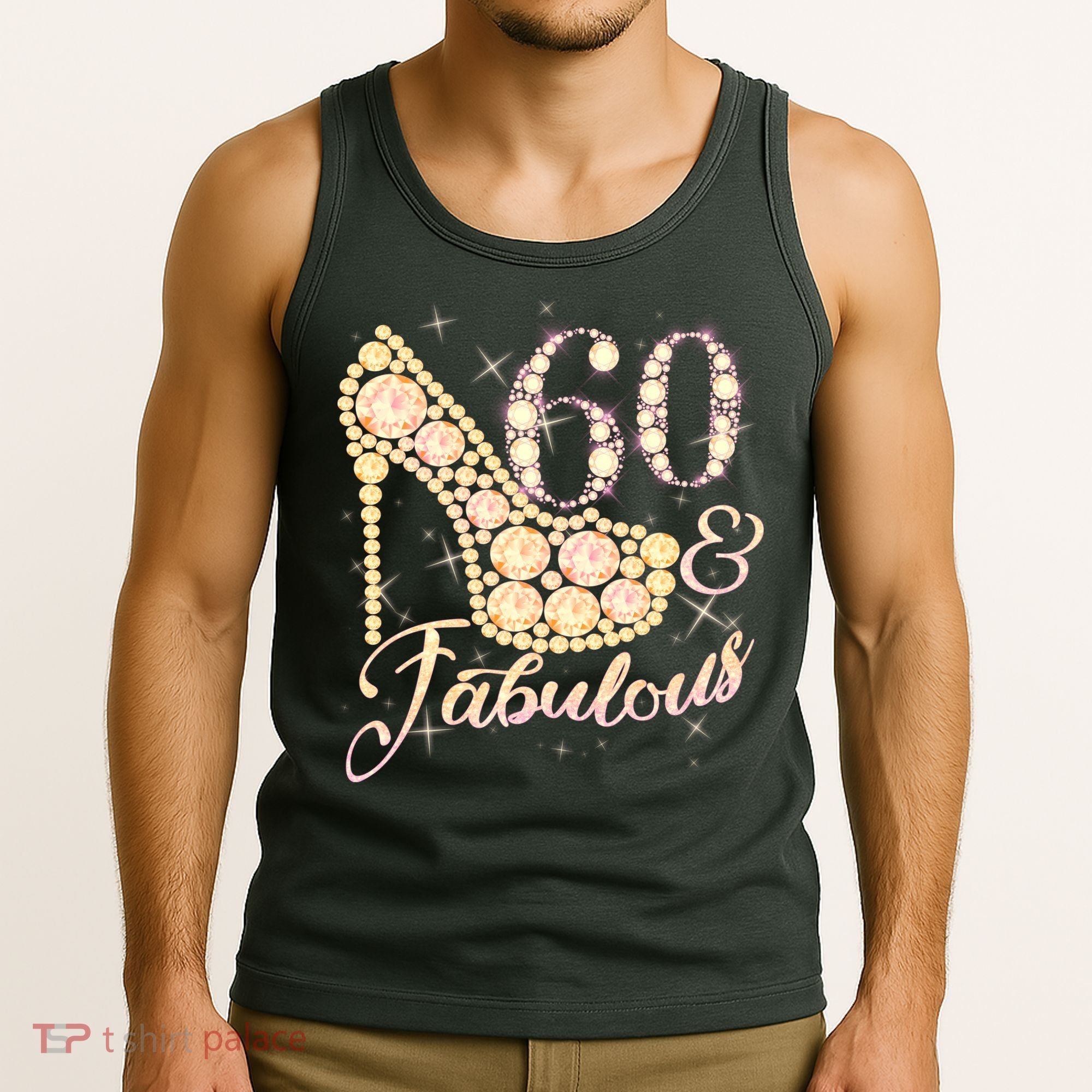 Fabulous & 60 Sparkly Heel 60th Birthday Tank Top
