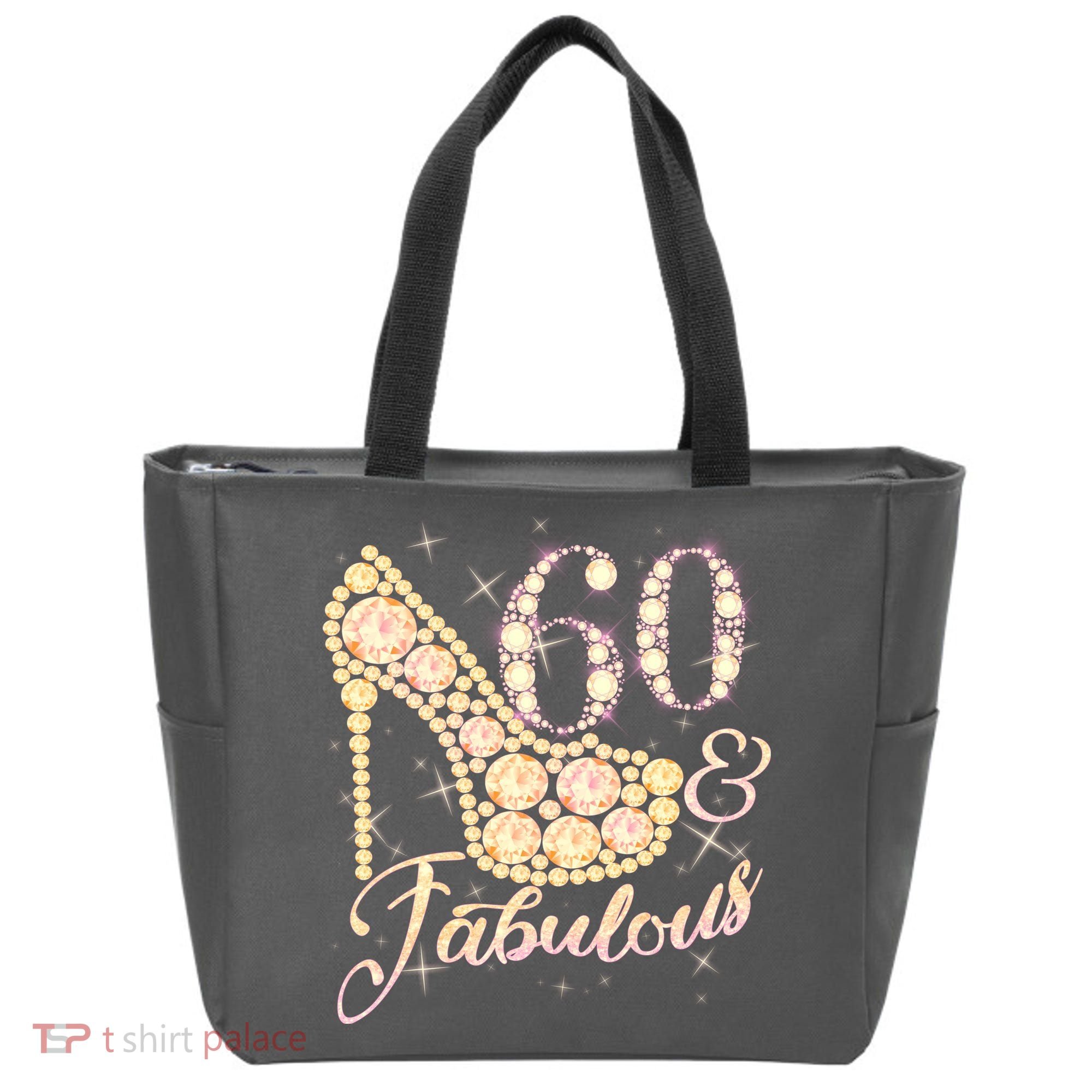 Fabulous & 60 Sparkly Heel 60th Birthday Tote Bag