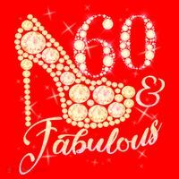 Fabulous & 60 Sparkly Heel 60th Birthday Santa Hat thumb 1