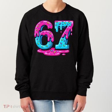 Funny 67 Six Seven Meme Ice Cream Drip 6-7 Women's Sweatshirt
